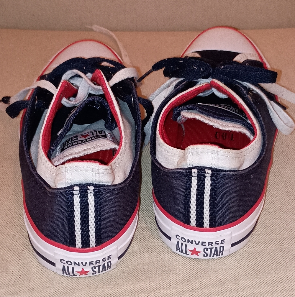 Converse Double All Star Blue Red White canvas Sneakers 10 - Picture 7 of 10